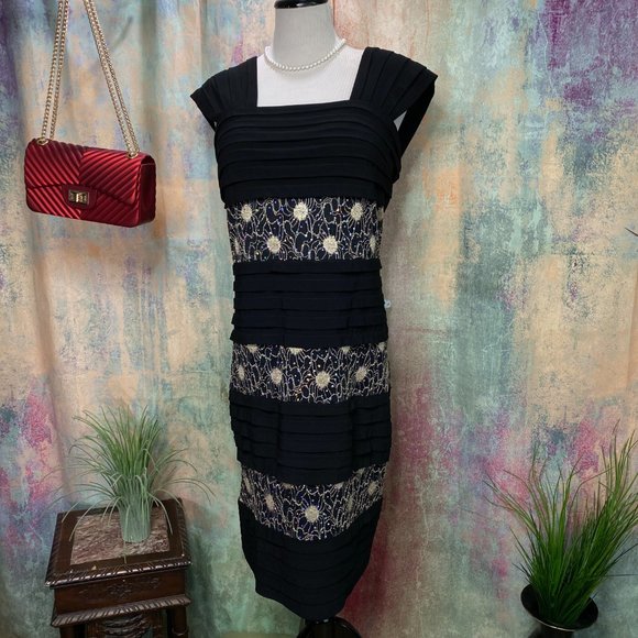📌R & M Richards The Little Black Dress w/ Lace - Picture 5 of 15